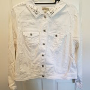 White Studded Denim Jacket